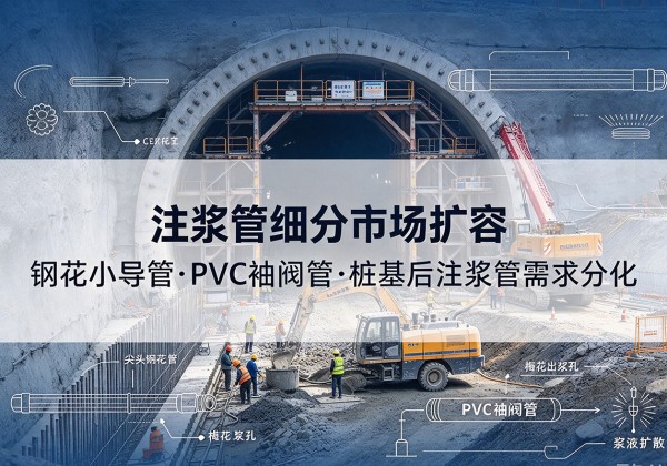 龙门注浆管细分市场扩容，隧道钢花小导管、PVC 袖阀管、桩基后注浆管需求分化